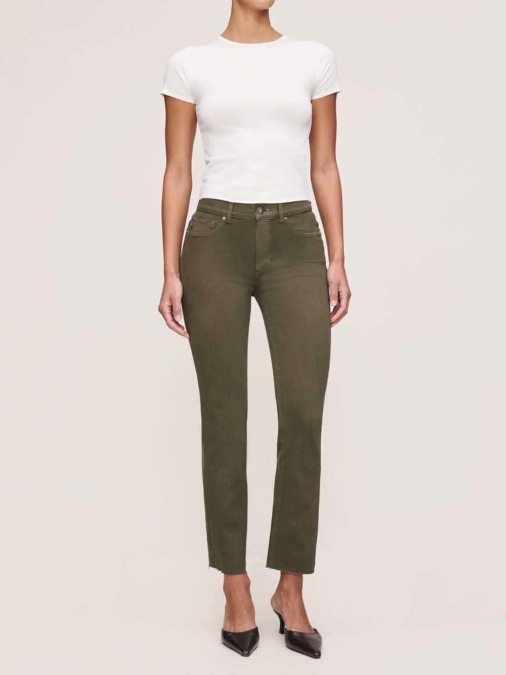 DL1961 Mara Straight Leg Green Corduroy Pants sz 30